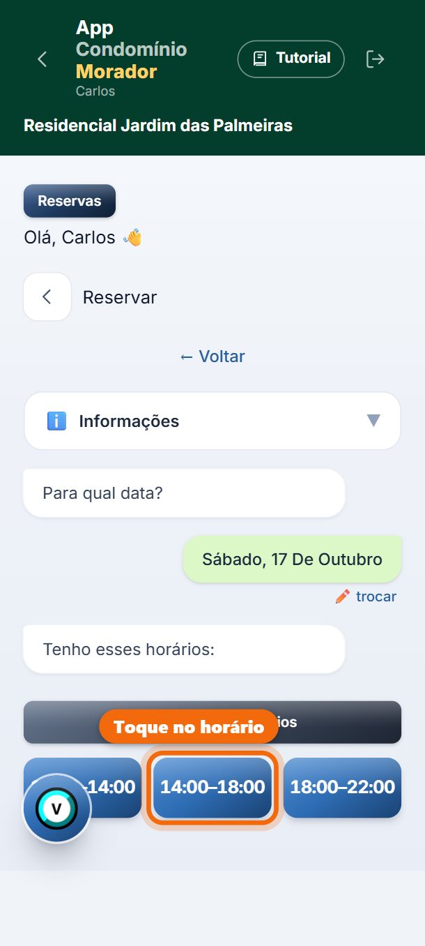 Passo 4: Toque no horário.