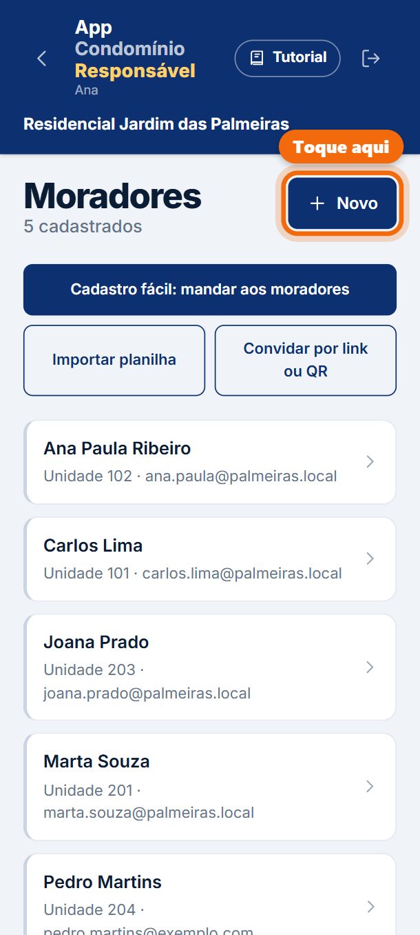 Passo 3: Toque em Novo.