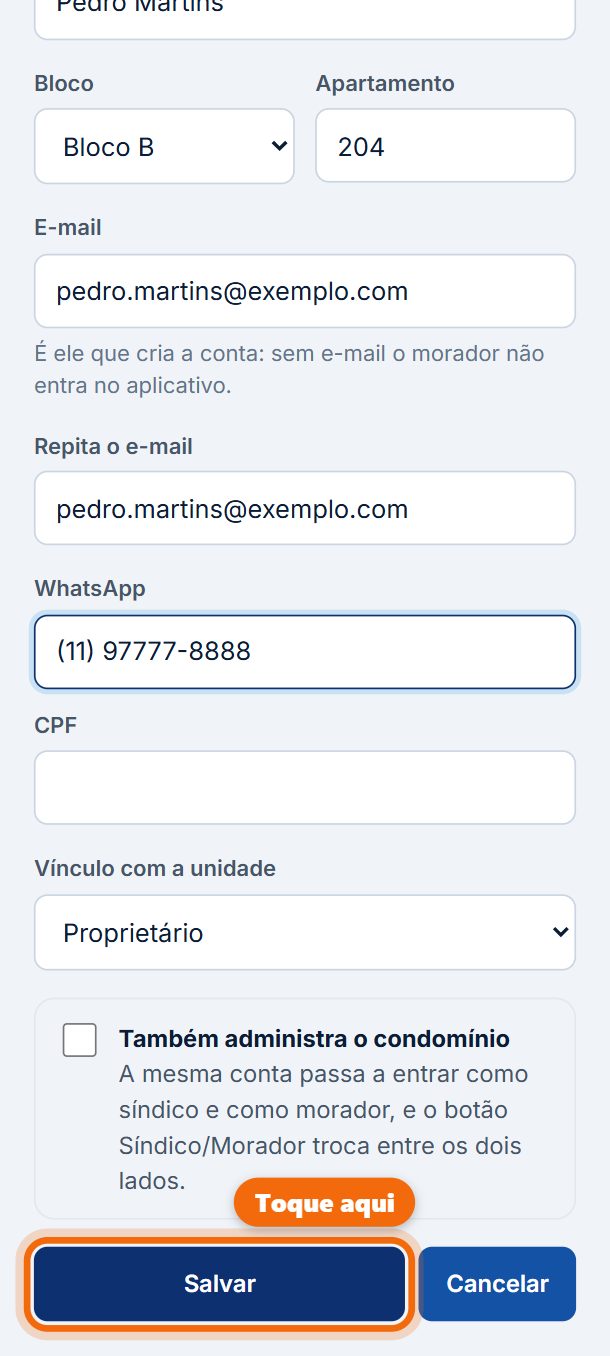 Passo 5: Desça a tela e toque em Salvar.