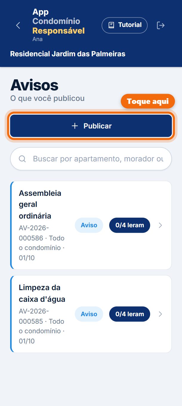 Passo 2: Toque em Publicar.