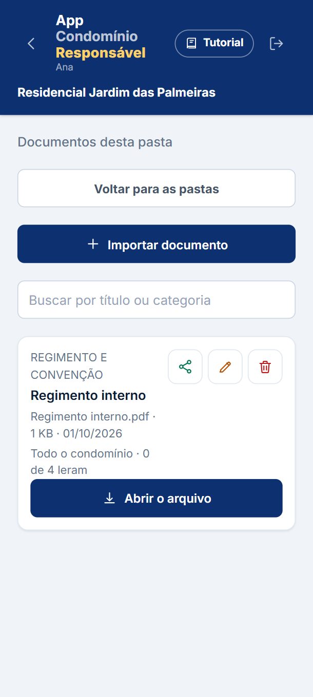 Passo 7: Pronto: o documento está na pasta, e você vê quantos moradores já leram.